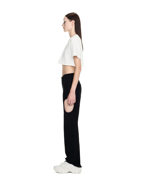 OFF-WHITE Off Stamp Rib Cropped Tee Womens Apparel
